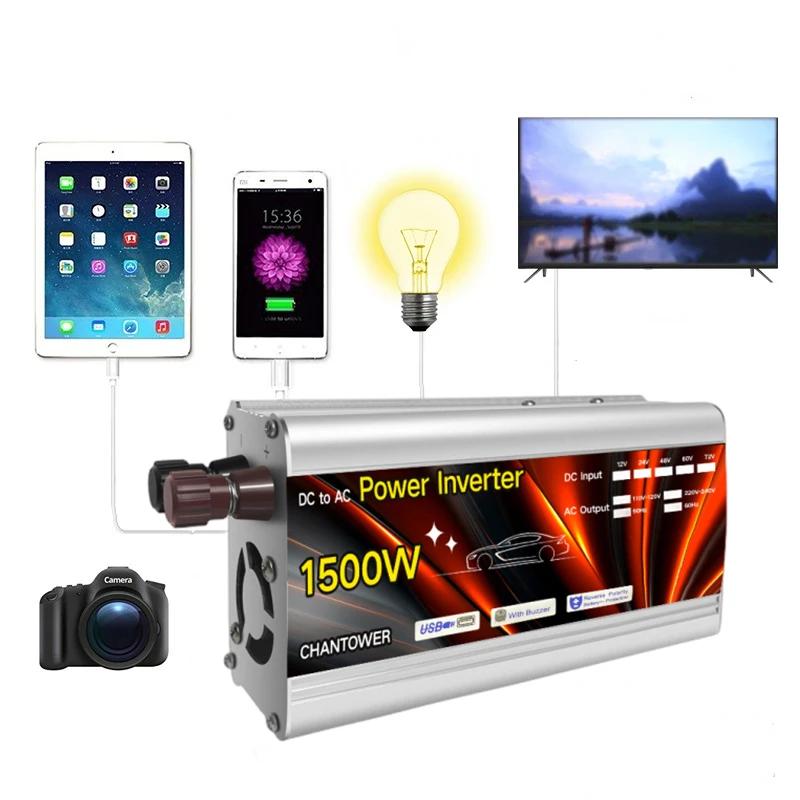 Onduleur solaire 12v 220v, 500W 1000W 1500W 2000W, transformateur de tension Portable, convertisseur
