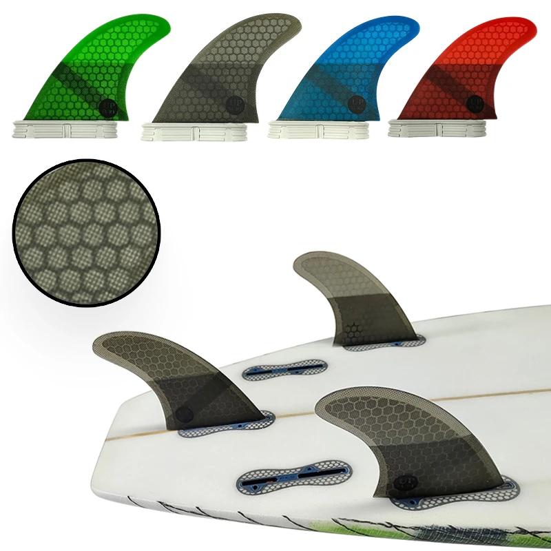Ailerons de planche de surf M Tri Fins UPSURF FCS 2, taille G5, lot de 3, en fibre de verre nid d'ab