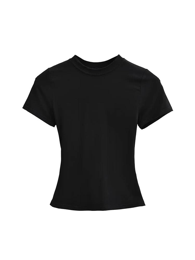 T-shirt manches courtes pour femmes, décontracté, de haute qualité, Sexy, Slim, tendance, couleur un