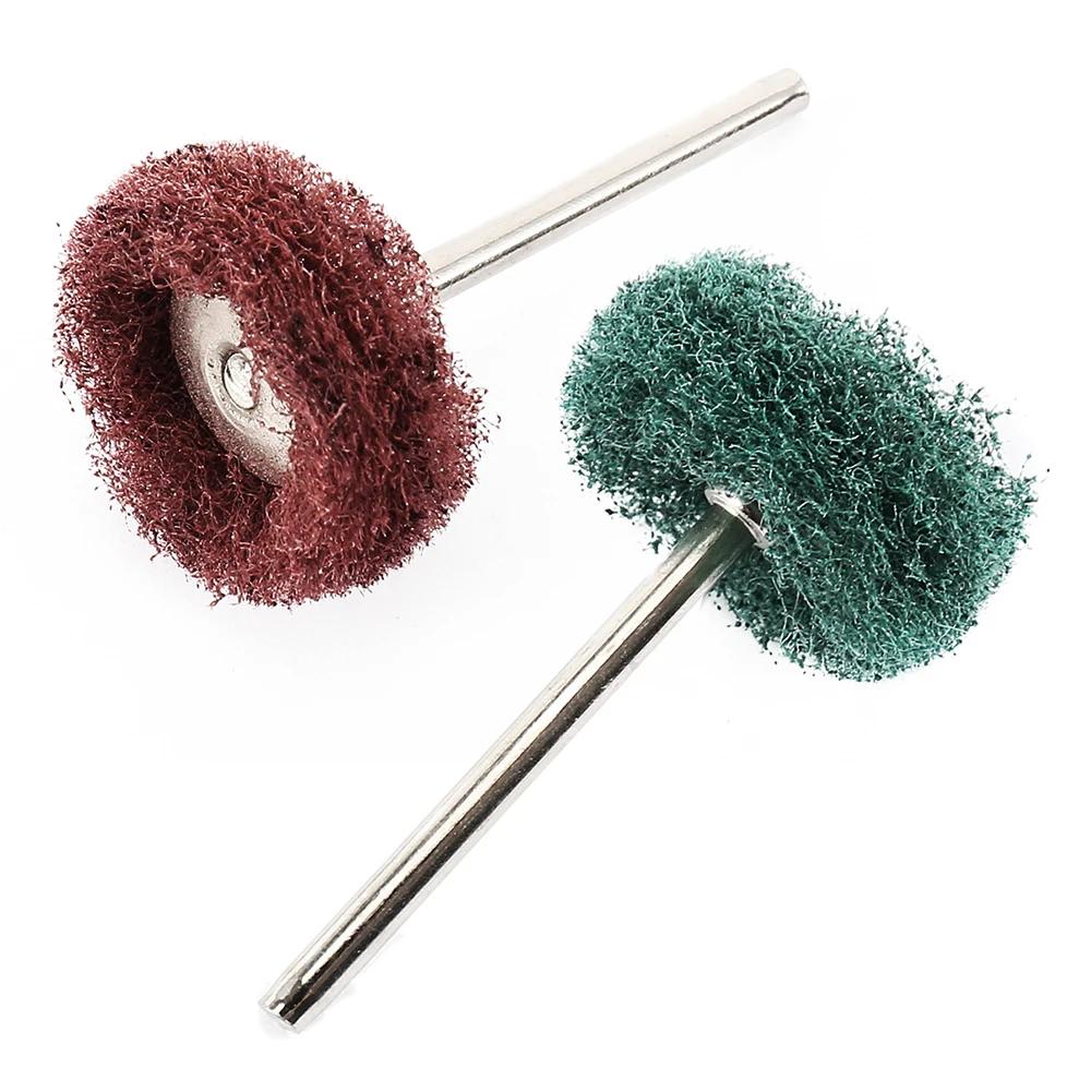 Mini perceuse brosse Abrasive en Nylon, roue de polissage, tête de ponçage, tige de 3mm, grain 180 à