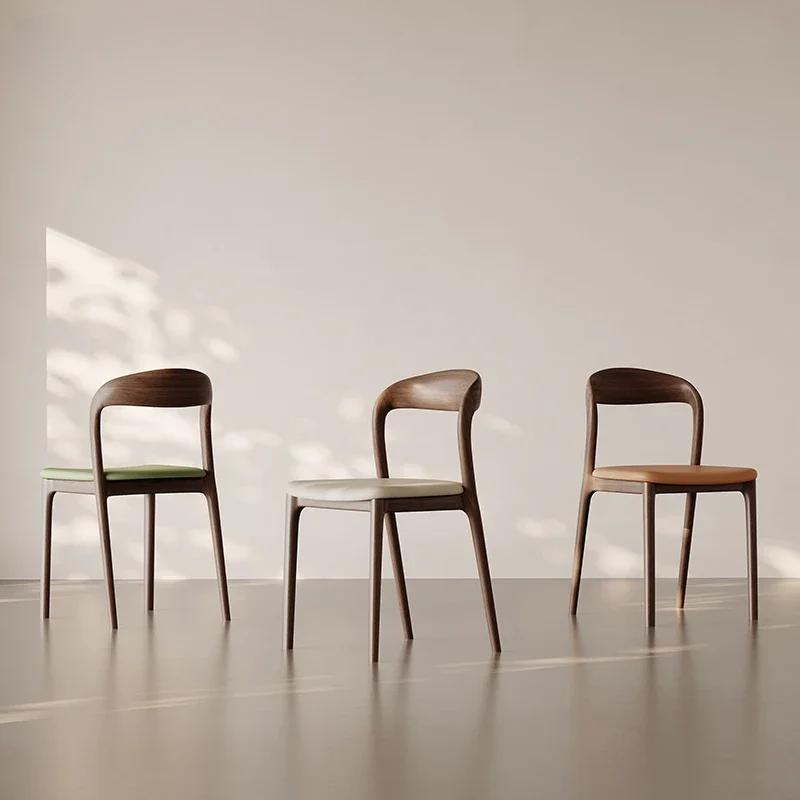 Chaise de bureau en bois massif italien, chaise de salle à manger de cuisine, dossier de loisirs, me