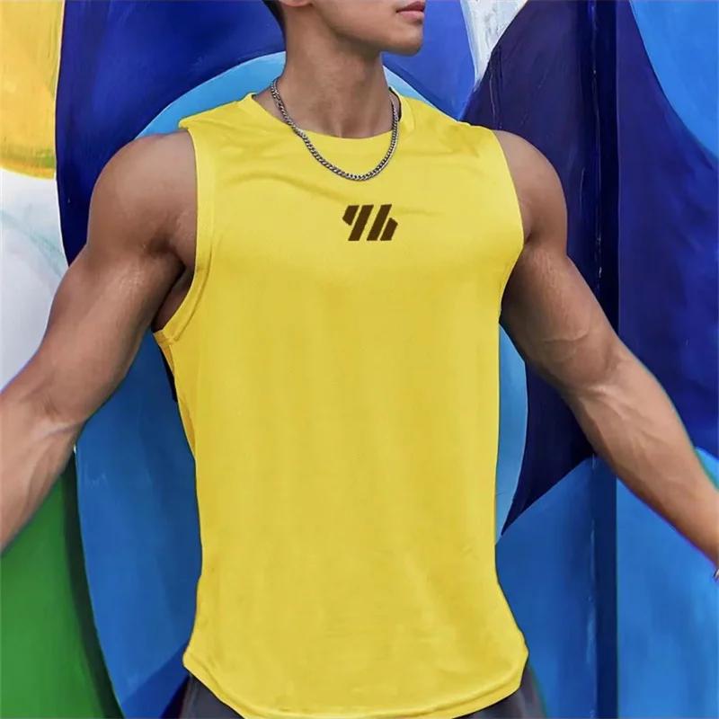 2025 plus récent été gilet de sport haute qualité maille chemise sans manches T-shirts hommes débard