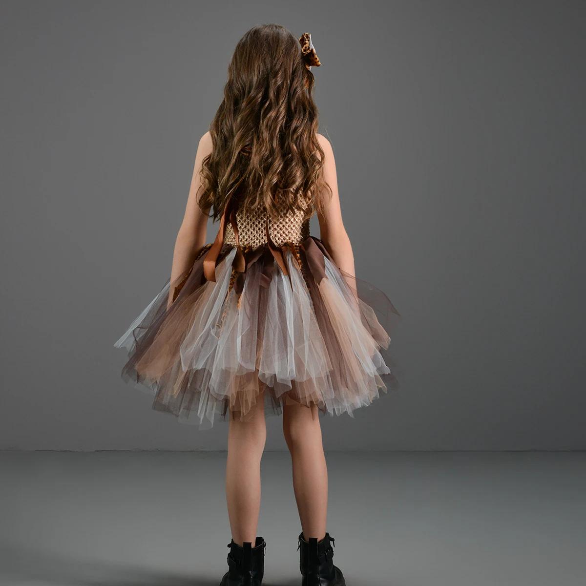 Costume de Diversification pour Fille, Robe Tutu d'Halloween, Cosplay d'Anniversaire, Jungle, Carnav
