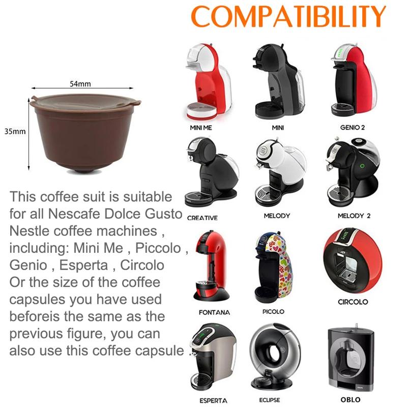 4 pièces/ensemble Dolce Gusto Plsatic rechargeable café Capsule filtre tasse 200 fois réutilisable c