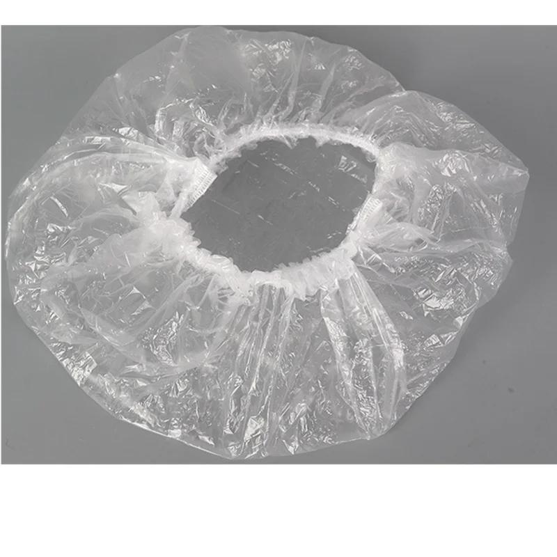 50/pièces/ensemble jetable en plastique douche bonnet de cheveux femmes imperméable rose Salon de Sp