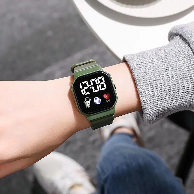 Montre de Sport numérique LED pour enfants, bracelet en Silicone, étanche, électronique, cadeaux pou