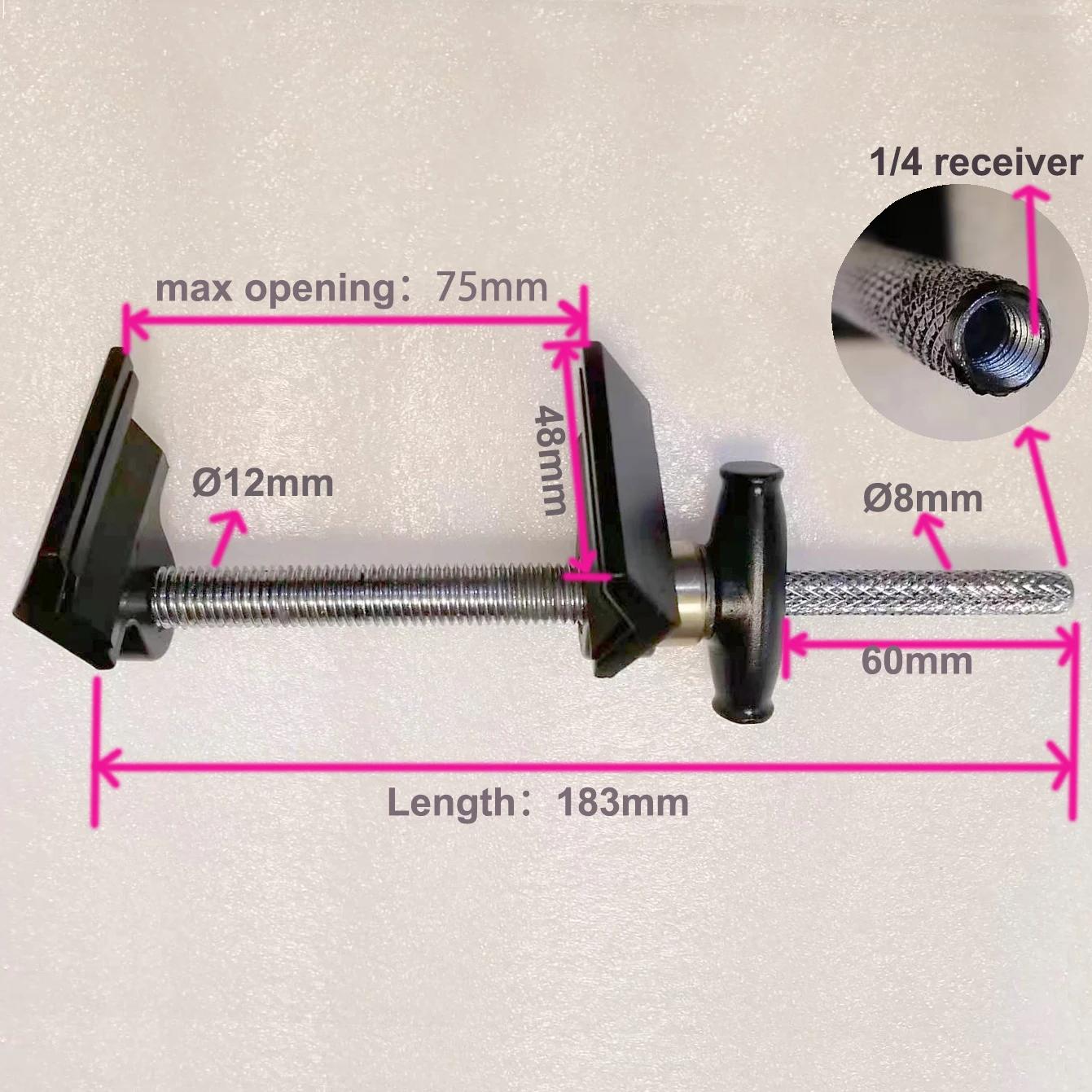 Mini pince pour appareil photo avec ouverture de 10 à 75mm, mâchoire d'extrémité