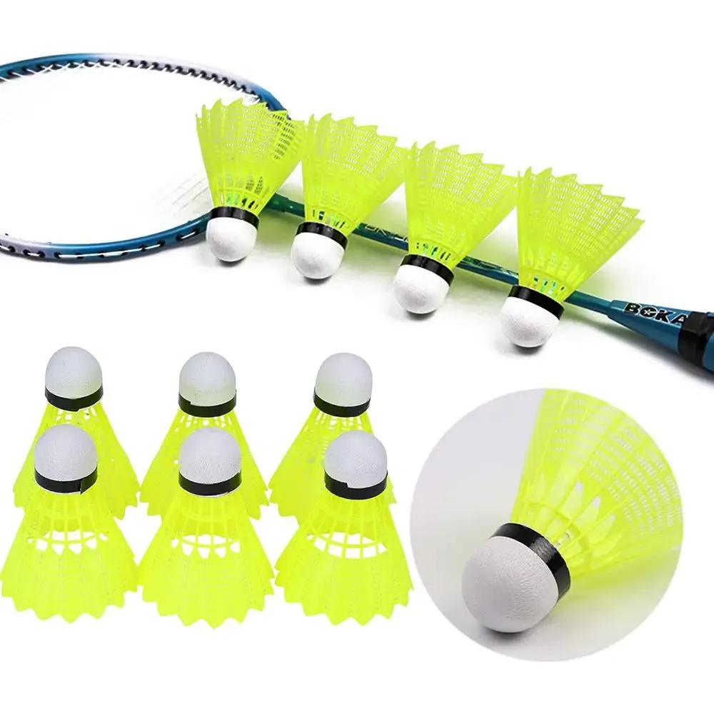 Volants de badminton durables, volants en nylon jaune, sports d'intérieur et d'extérieur, entraîneme