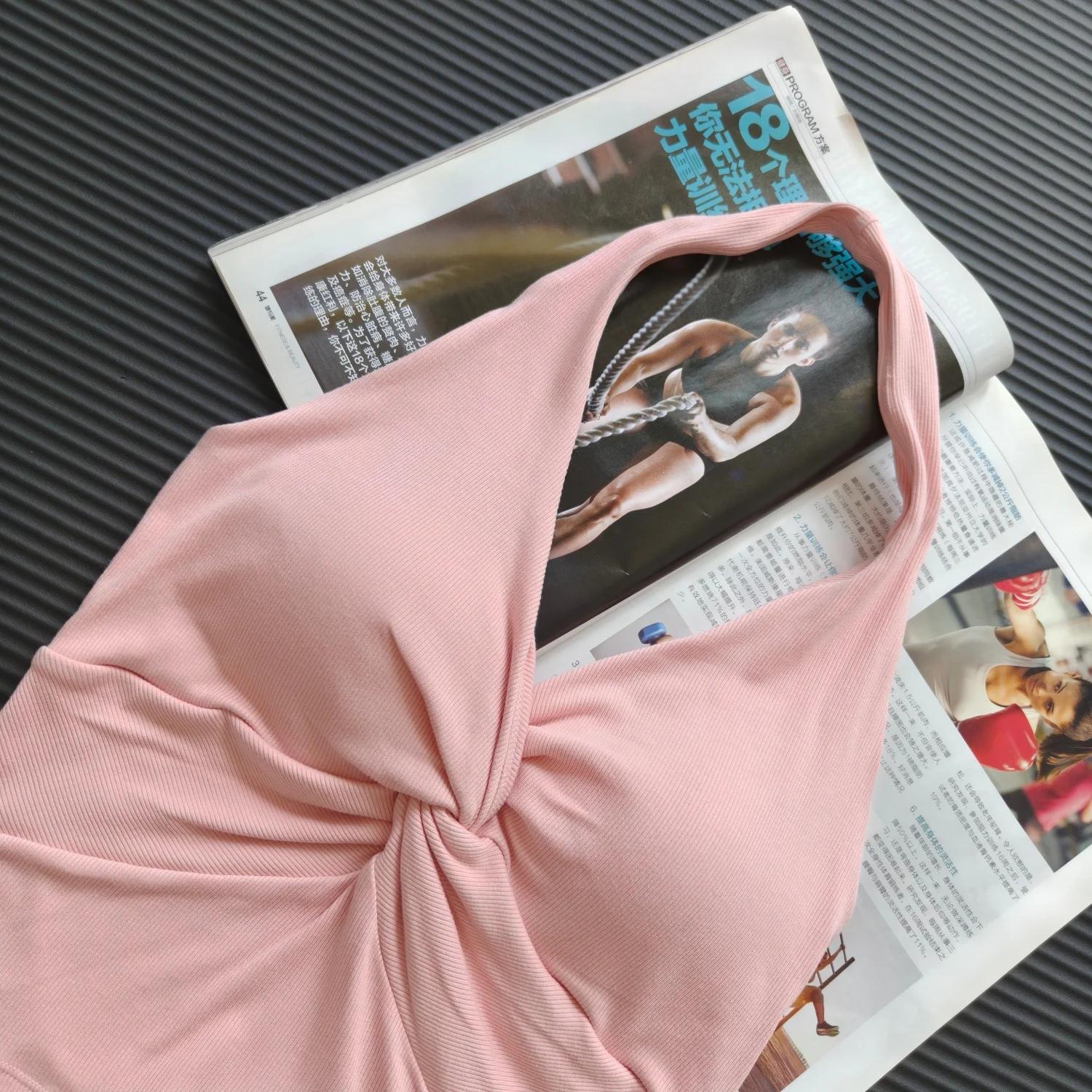 Soutien-gorge de yoga sexy dos nu à col halter, séchage rapide, sensation seconde peau, rembourré, b
