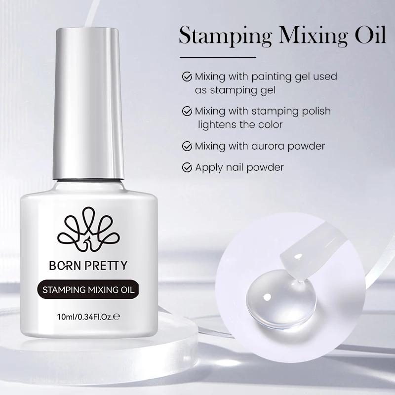 BORN PRETTY 10ml estampage mélange peinture à l'huile Gel estampage vernis poudre mélange et appliqu
