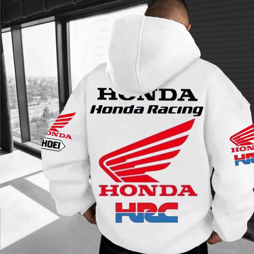 Sweat à capuche pour passionnés de moto pour hommes et femmes, pull à manches longues, imprimé Honda