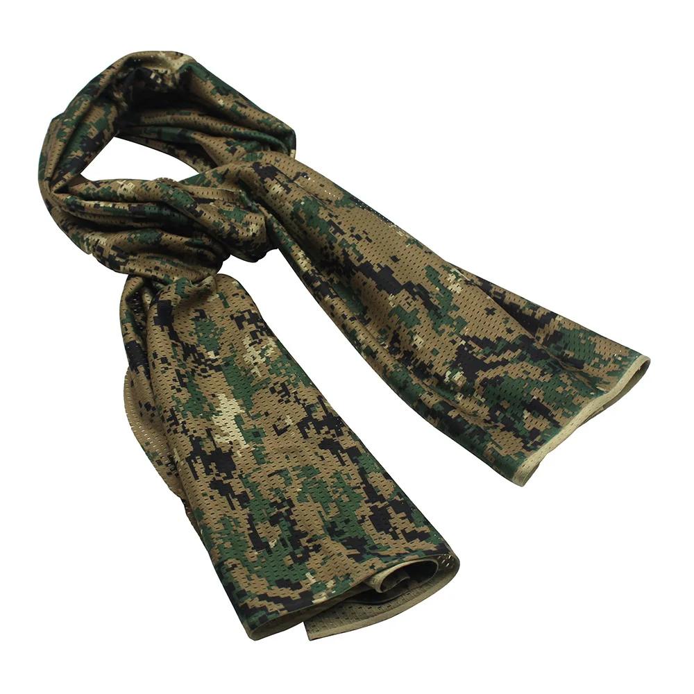 Écharpe respirante en maille de chasse, Bandana tactique 165x48cm, opérations spéciales, serviette d