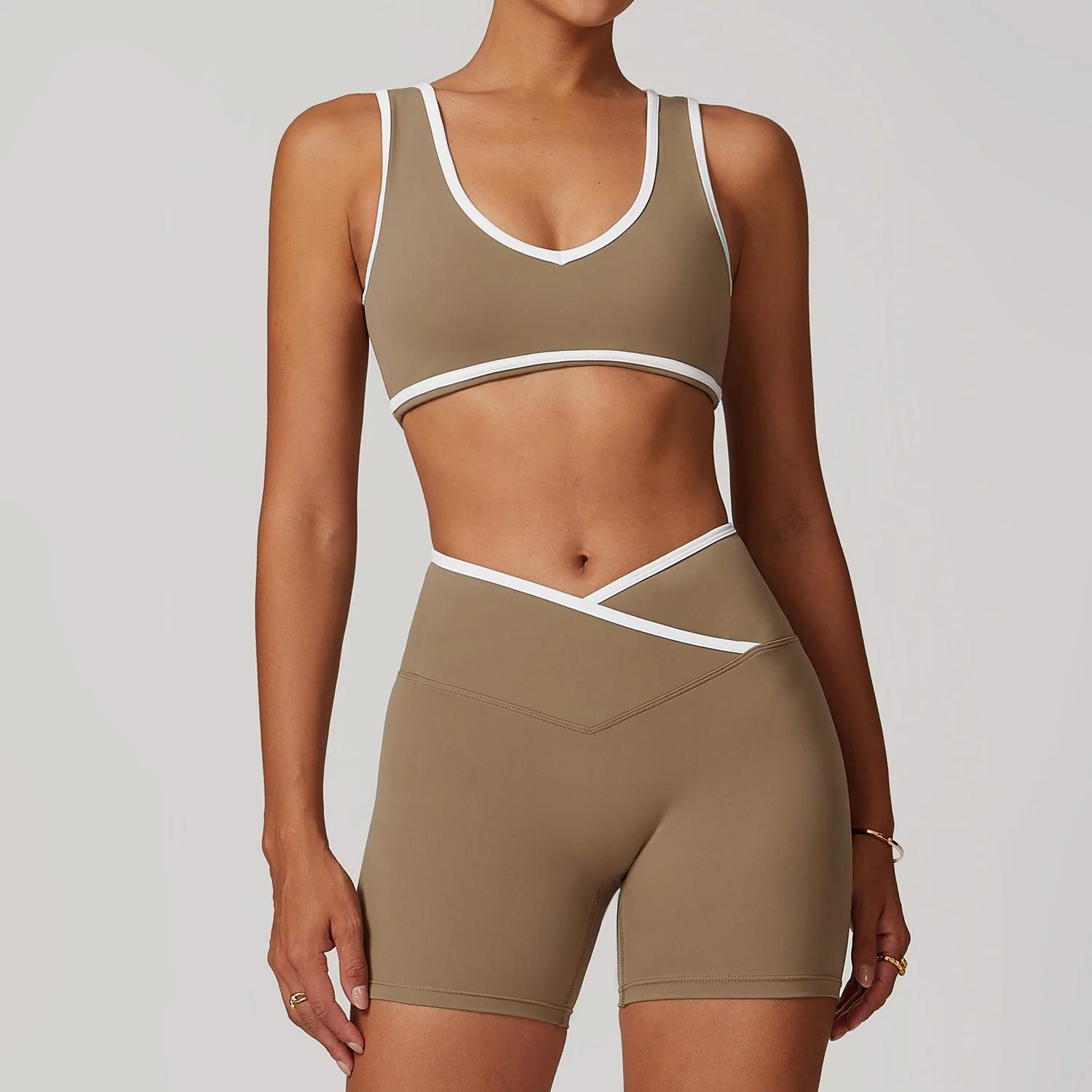 Ensemble de vêtements de Yoga pour femmes, 2 pièces, tenues d'entraînement, Fitness, survêtement de