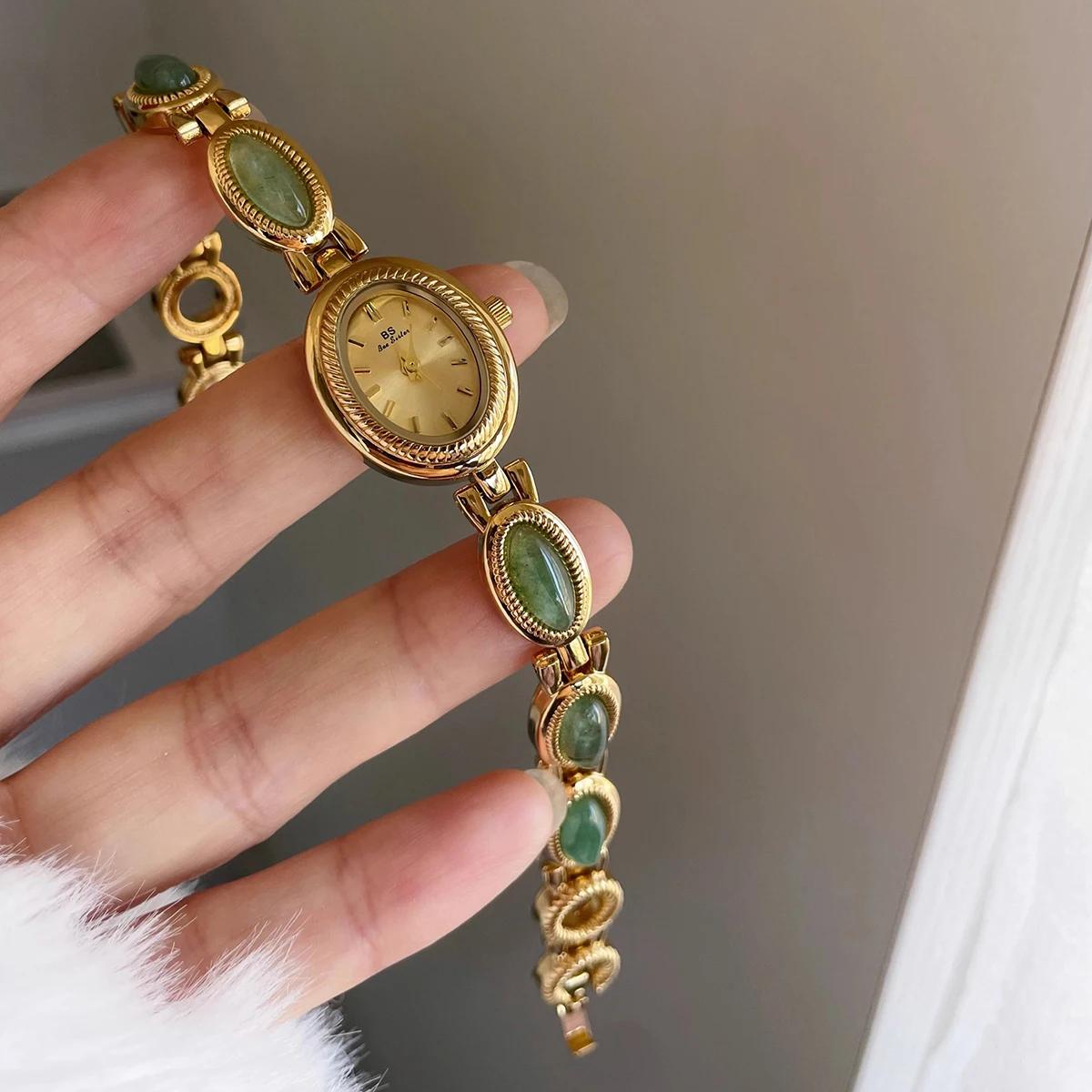 Montres de luxe haut de gamme pour femmes, bijoux verts élégants, Bracelet à Quartz en Jade, cadeau