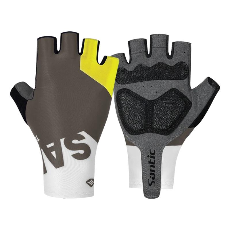 Santic gants de cyclisme été vtt vélo route équitation demi doigt gants Absorption des chocs doigt c