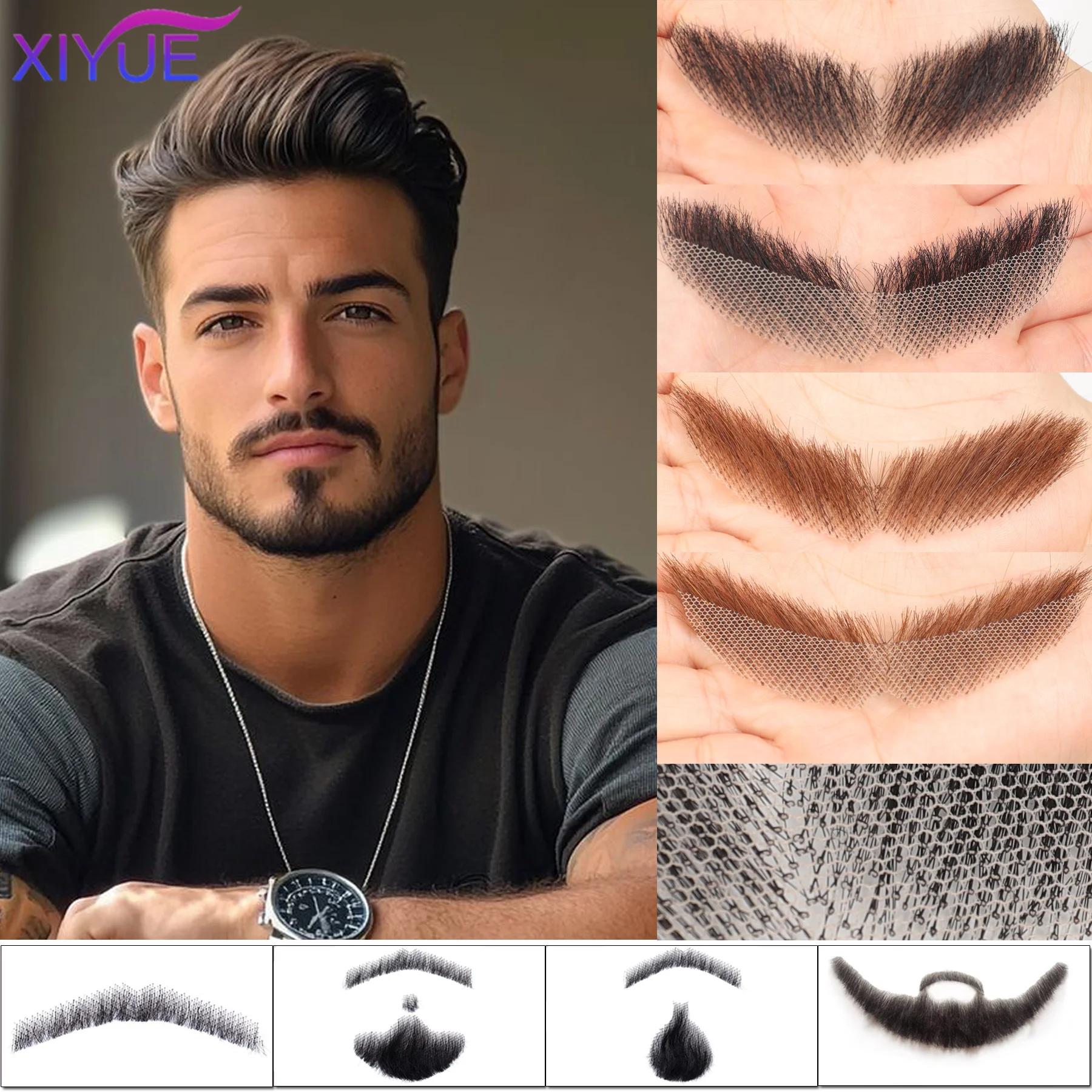 XIYUE barbe en dentelle synthétique fausse moustache pour hommes moustache faite à la main par des v
