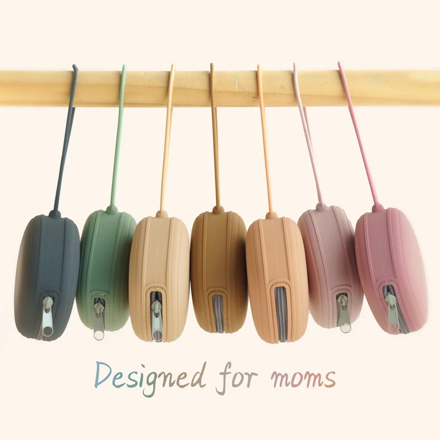 Porte-sucette pour bébé, boîte à sucette à fermeture éclair, conteneur de sucette Portable pour bébé