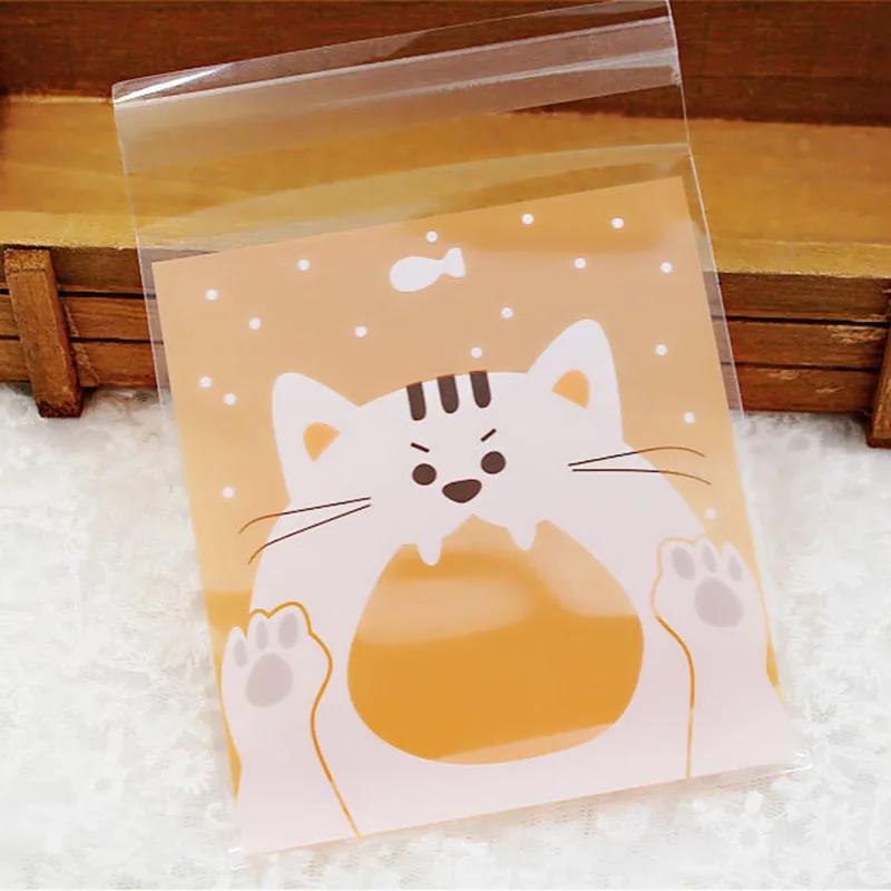 Sac plastique à motif paysage animal 100 pièces, sac cadeau de noël, sac à bonbons de mariage, sac a