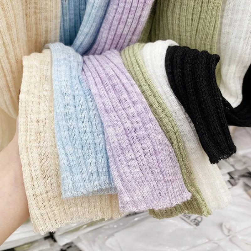 Cardigan court Pastel pour femmes, manches longues, boutons sur le devant, veste Cardi tricotée légè