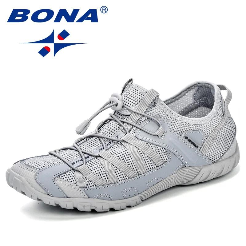 BONA-Chaussures de course en maille confortable pour hommes, baskets d'athlétisme à lacets, de joggi
