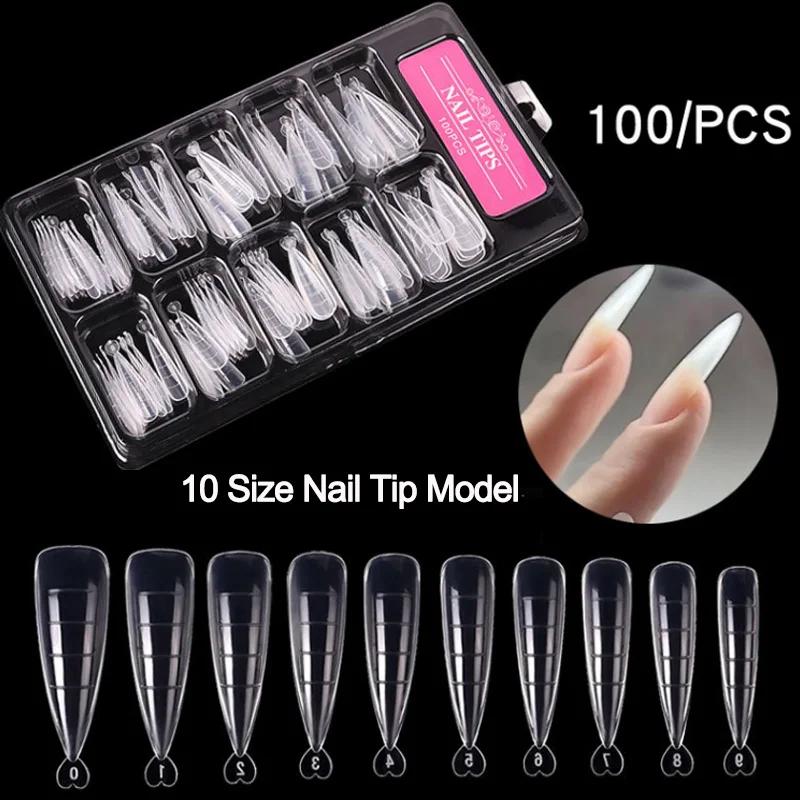 100 pièces/boîte ongles conseils ensemble complet acrylique faux doigt UV Gel vernis rapide faux ong