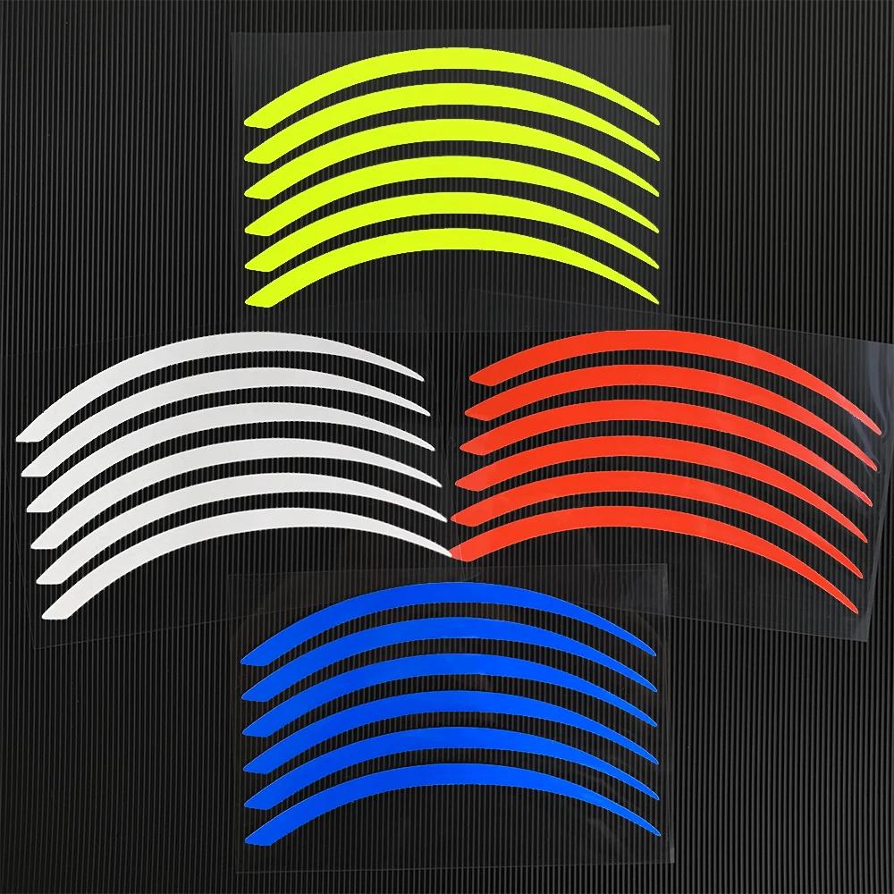 Bandes autocollantes réfléchissantes pour roues de moto, 6 pièces, 10 "12", pour YAMAHA, HONDA, SUZU