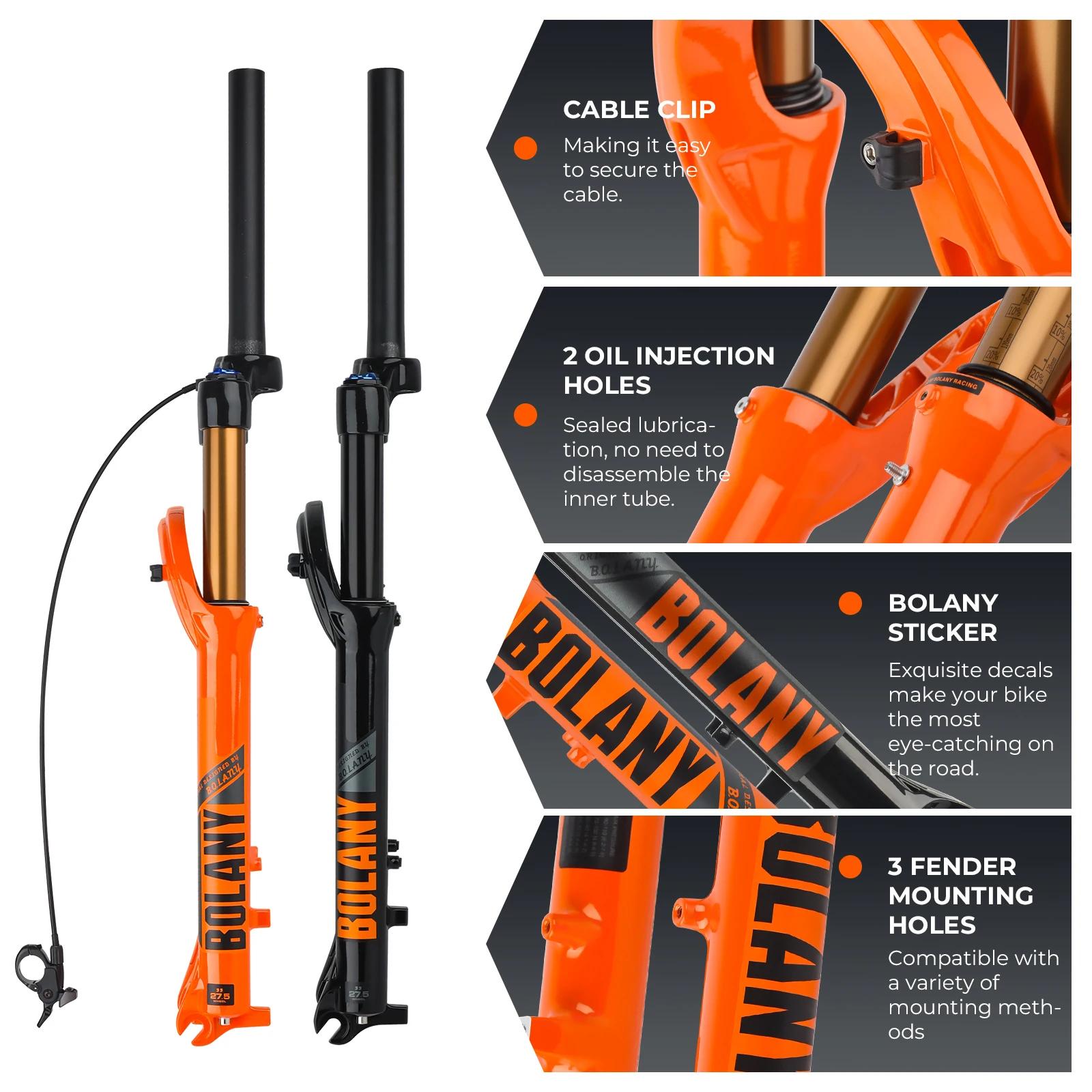 Fourche à air vélo montagne BOLANY suspension 120mm alliage magnésium 27.5 29 pouces