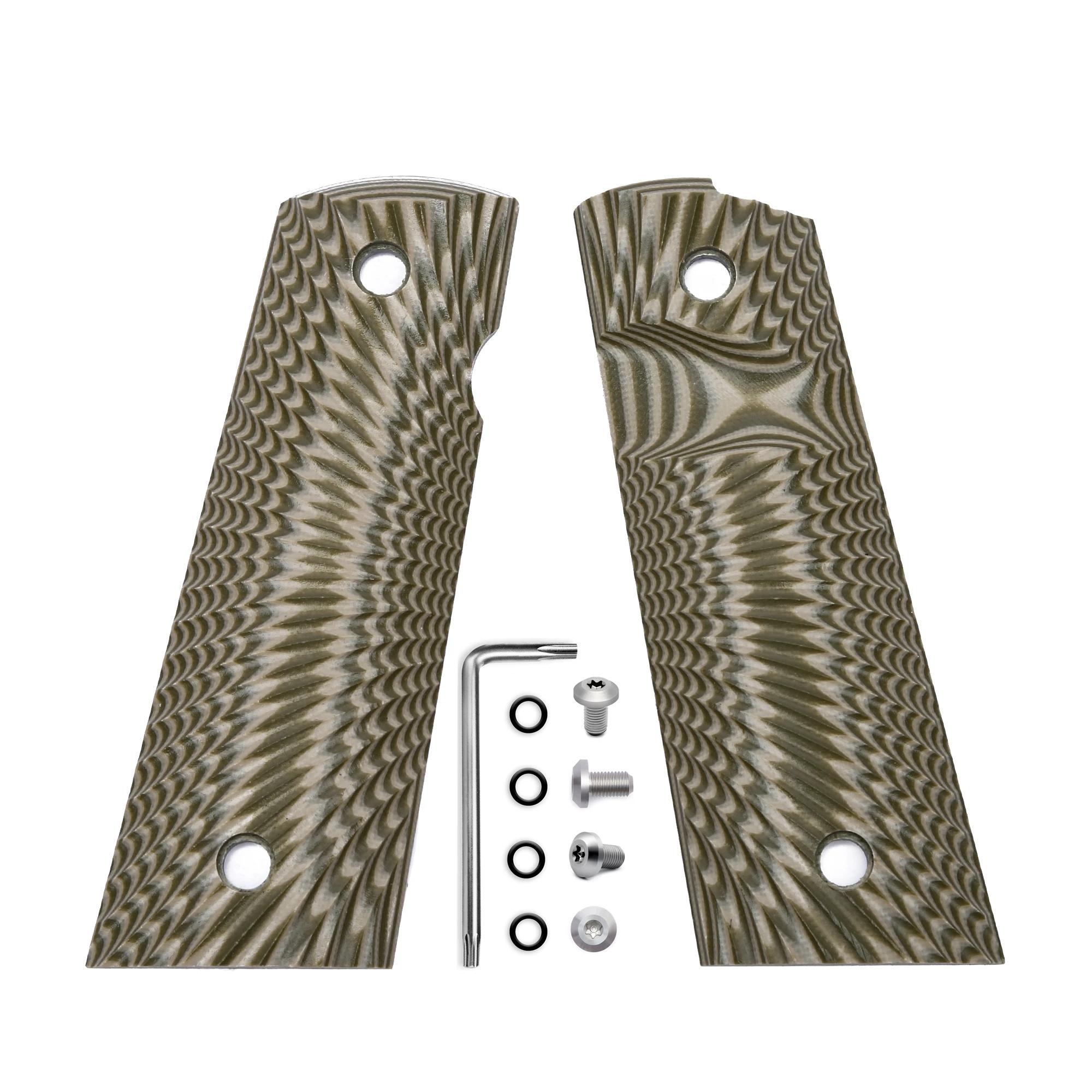 Magwell Grip Guuun G10 - Texture Sunburst pour 1911 taille complète avec coupe de sécurité