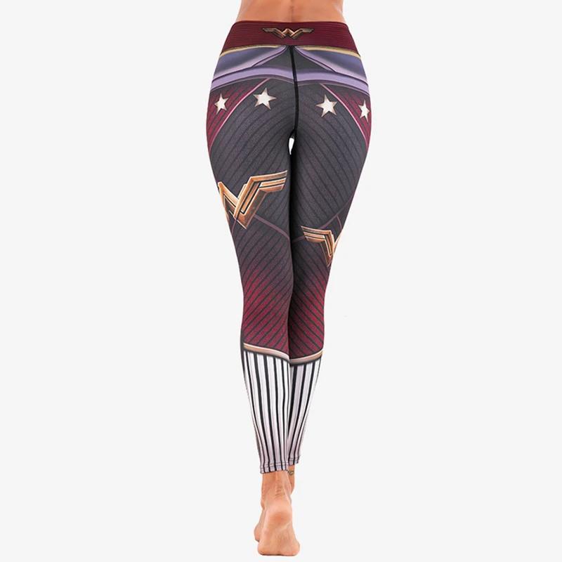 Femmes Sport Leggings impression 3D élastique taille haute Yoga pantalon super-héros Leggins Gym Fit