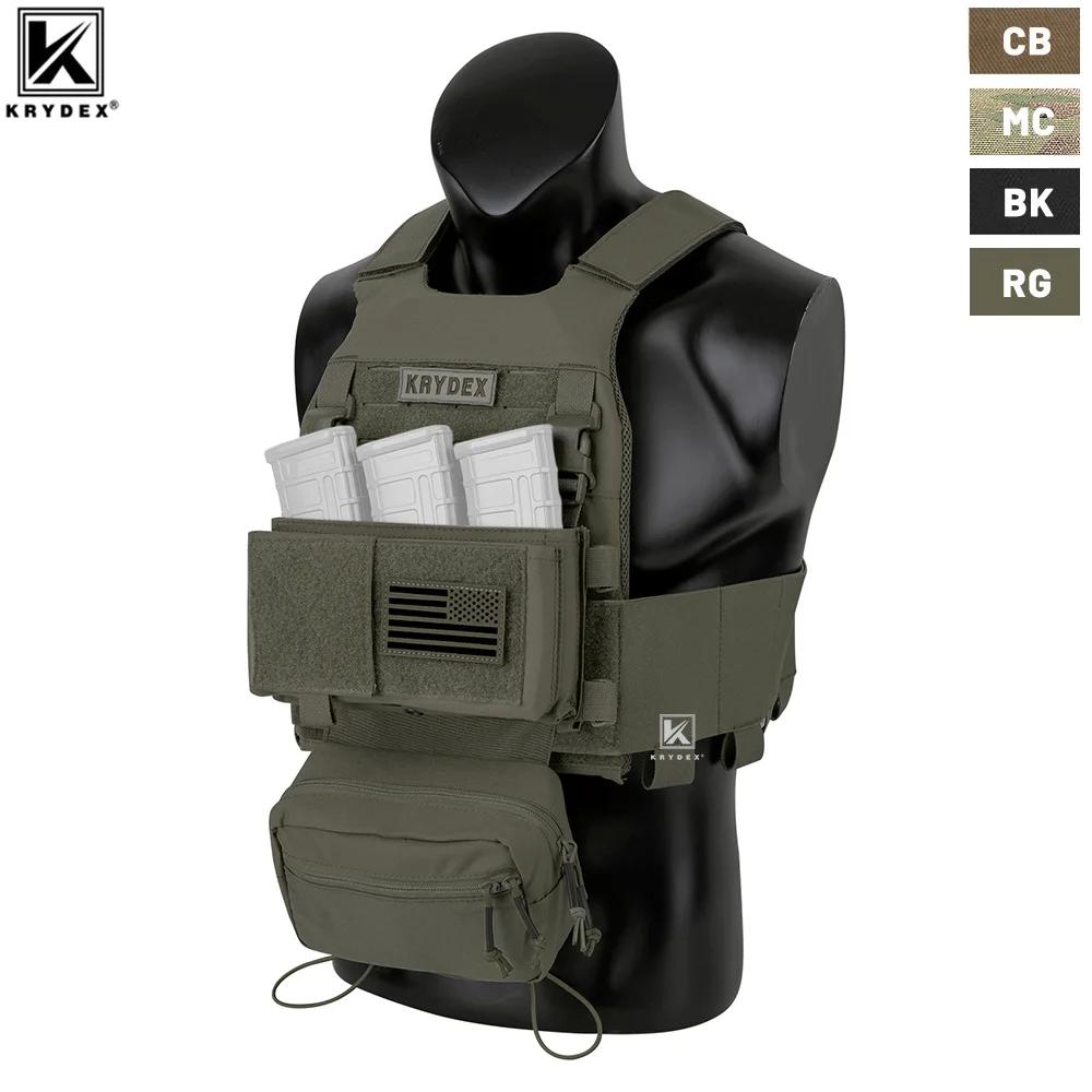 KRYDEX – gilet tactique porte-plaque lisse à basse visibilité, avec ceinture élastique, Micro combat
