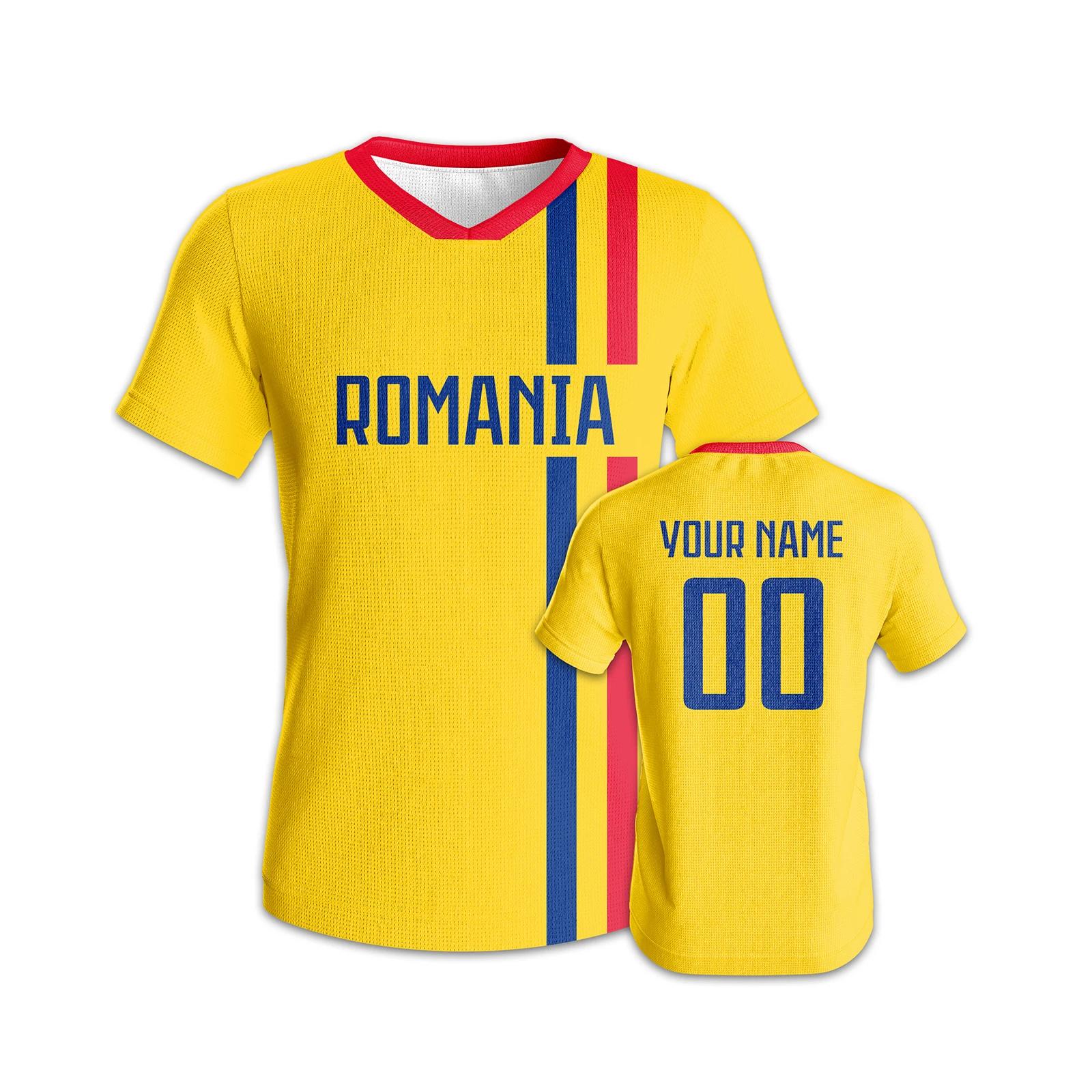 Maillot de football roumanie personnalisé, maillot de football personnalisé avec nom et numéro, vête