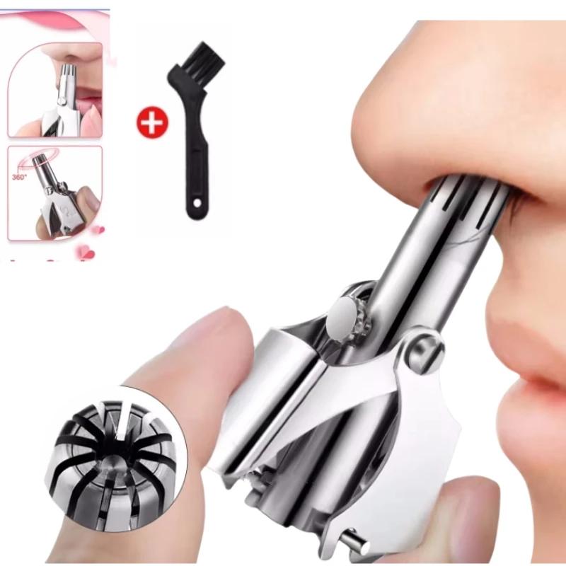 Tondeuse à poils de nez Portable en acier inoxydable, 1 pièce, pour hommes/femmes, rasoir manuel et