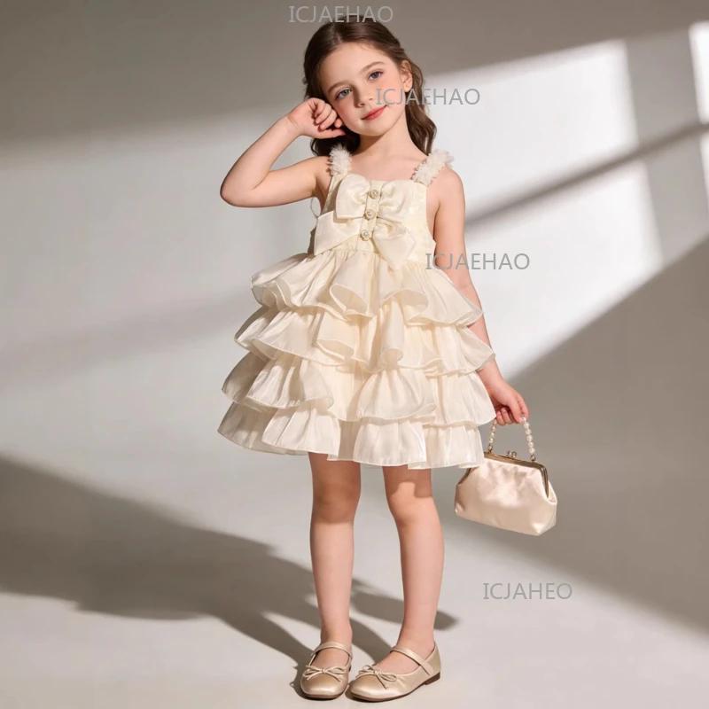 Robe de princesse pour filles 2026, nouvelle collection été, tenue de soirée sans manches pour enfan