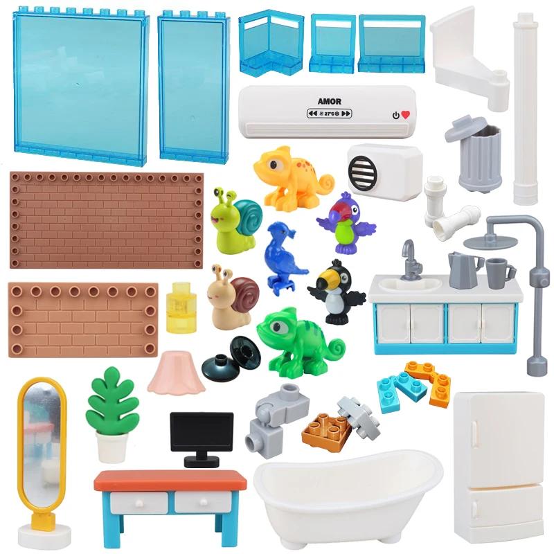 Gros blocs de Construction accessoires compatibles Duplos maisons meubles de Construction pilier clô