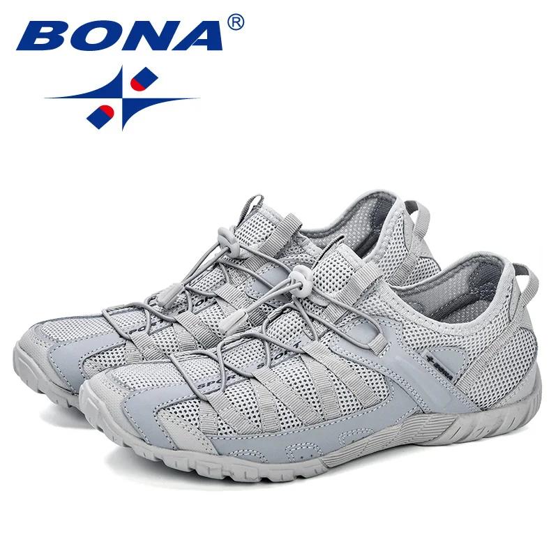 BONA-Chaussures de course en maille confortable pour hommes, baskets d'athlétisme à lacets, de joggi