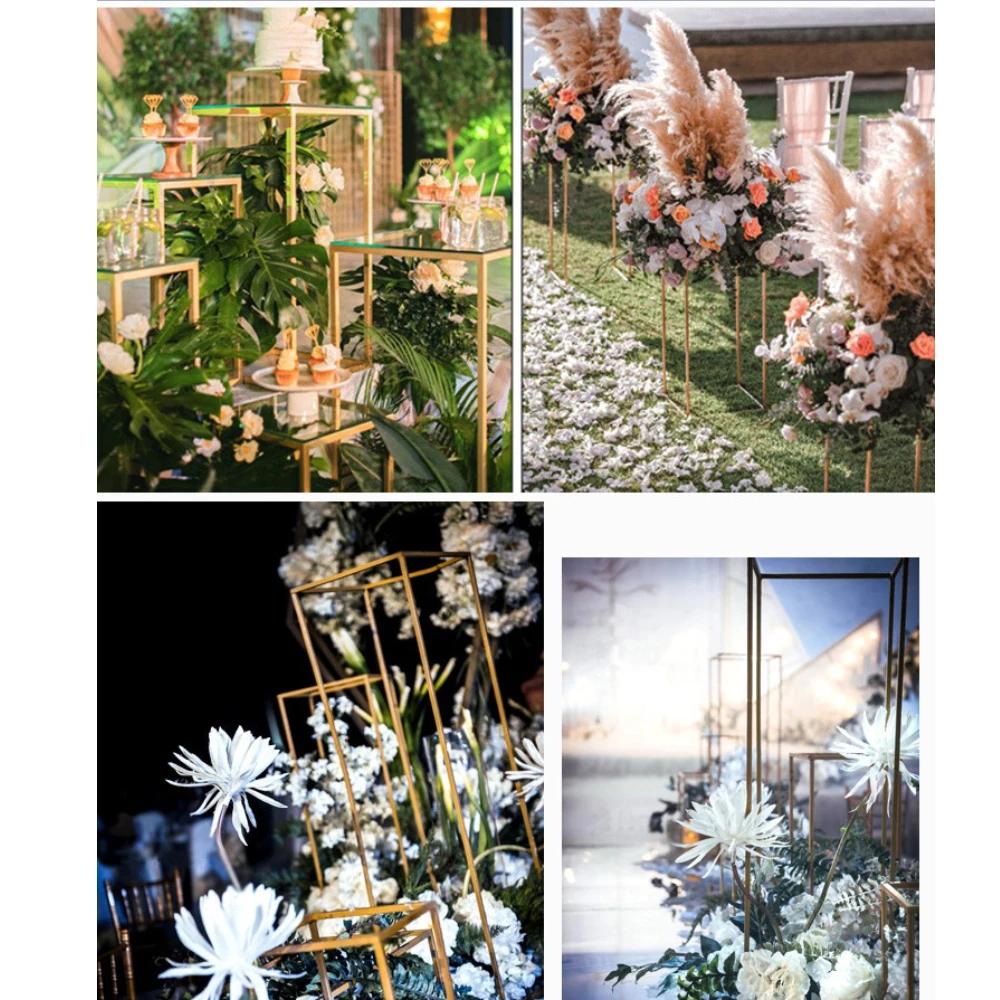 Support de Fleurs Rectangulaire en Métal localité, Décoration de Fond pour ixd'Anniversaire et de Ma