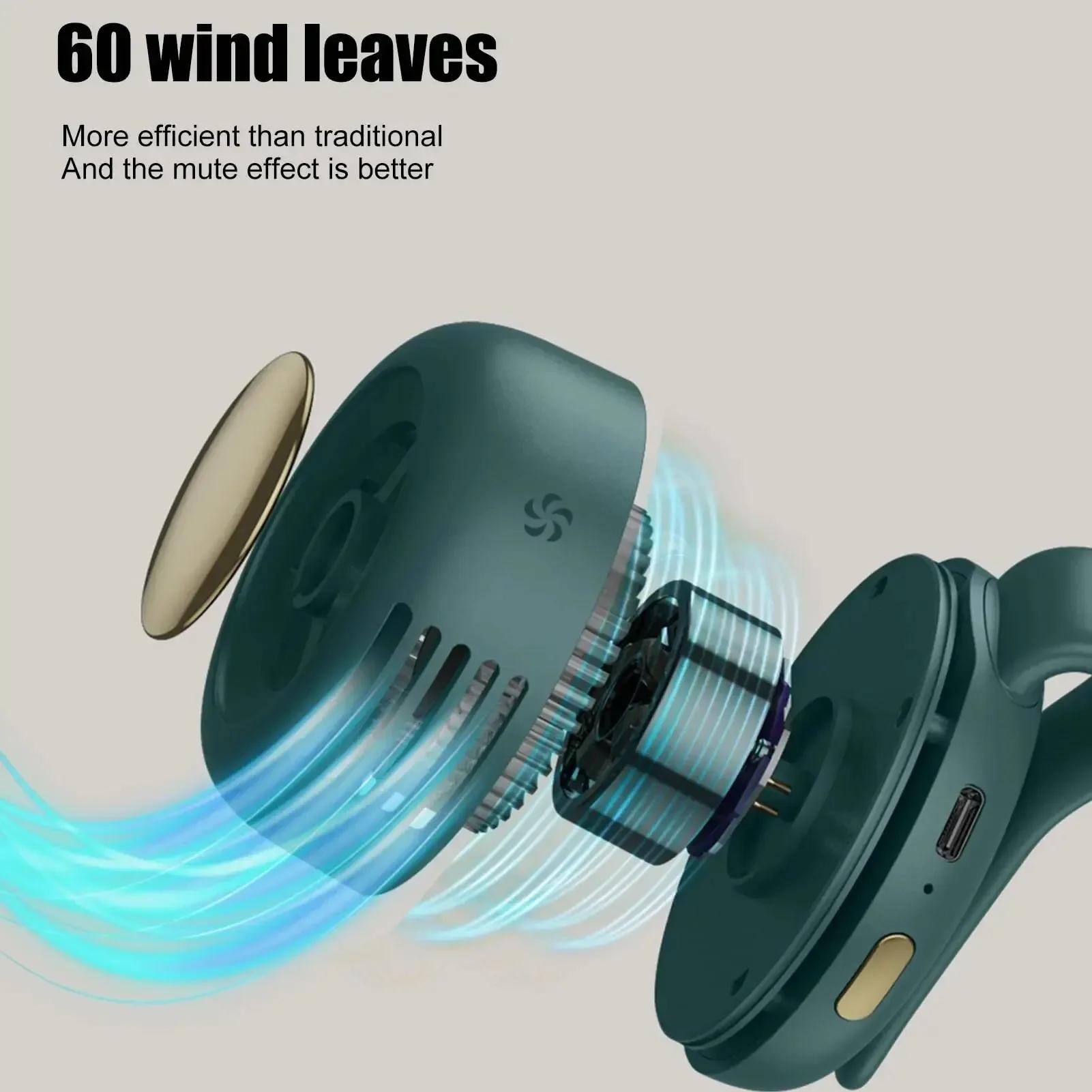 Mini ventilateur tourbillon portable avec clip de taille, 3 vitesses, mains libres, silencieux, pour