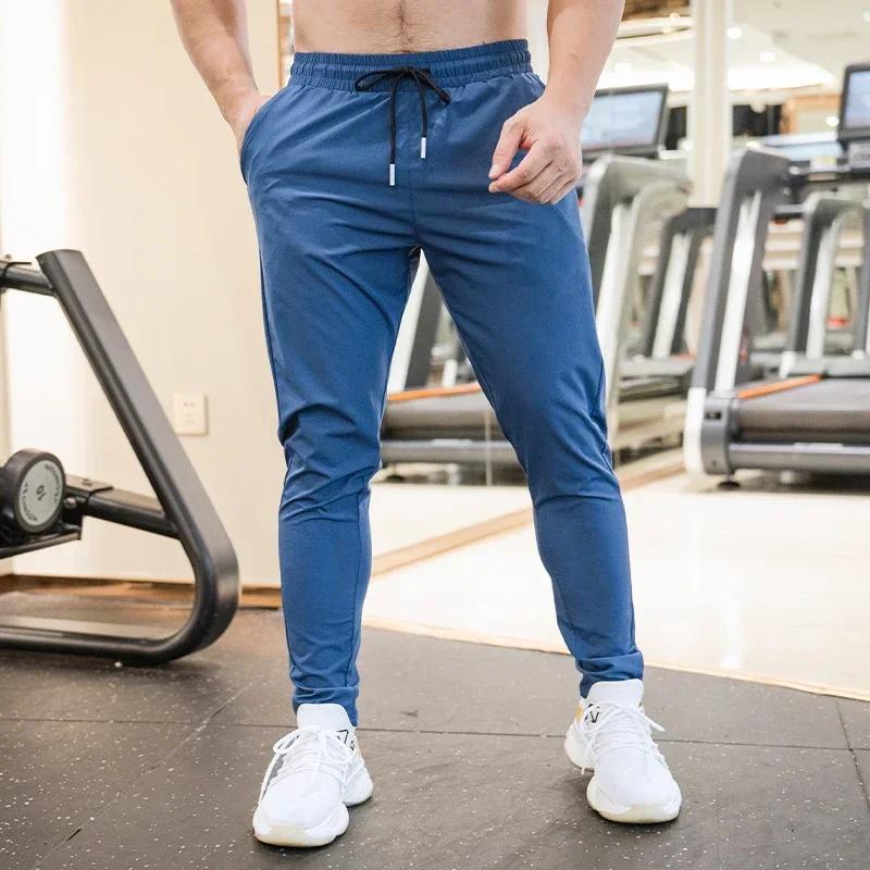Ice inj- Pantalon de survêtement ultra-fin pour homme, pantalon de sport rafraîchissant, coupe sèche