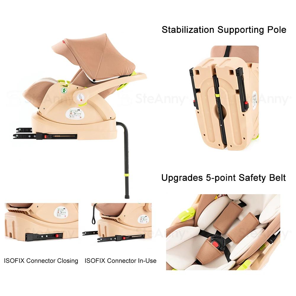 Poussette Standard Réversible 3 en 1 pour Bébé, Système de Voyage pour Nouveau-né, avec Base Isofix