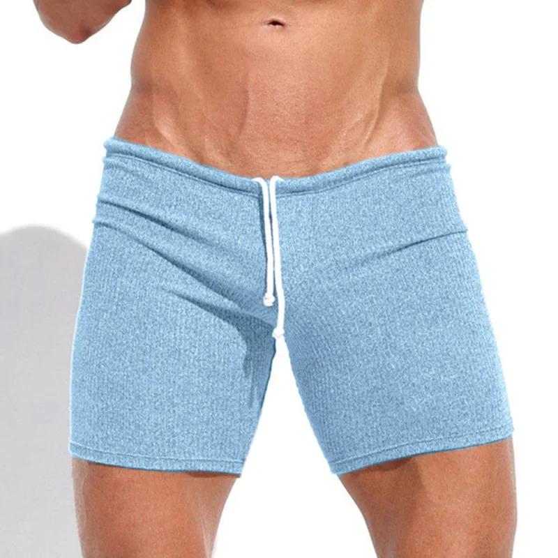 Nouveauté 2026 – Short d'été respirant pour homme avec cordon de serrage, couleur unie, idéal pour l
