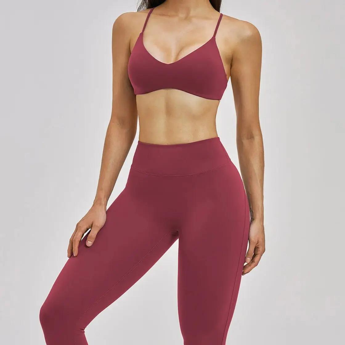 Ensemble de sport Ningyu pour femme – Tenue de yoga haut de gamme avec dos élégant, vêtements de fit