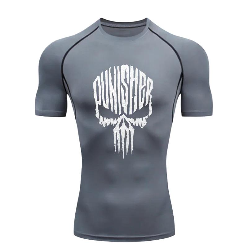 Crâne modèle 2026 T-shirt de sport pour hommes pour l'entraînement physique Fitness Compression homm