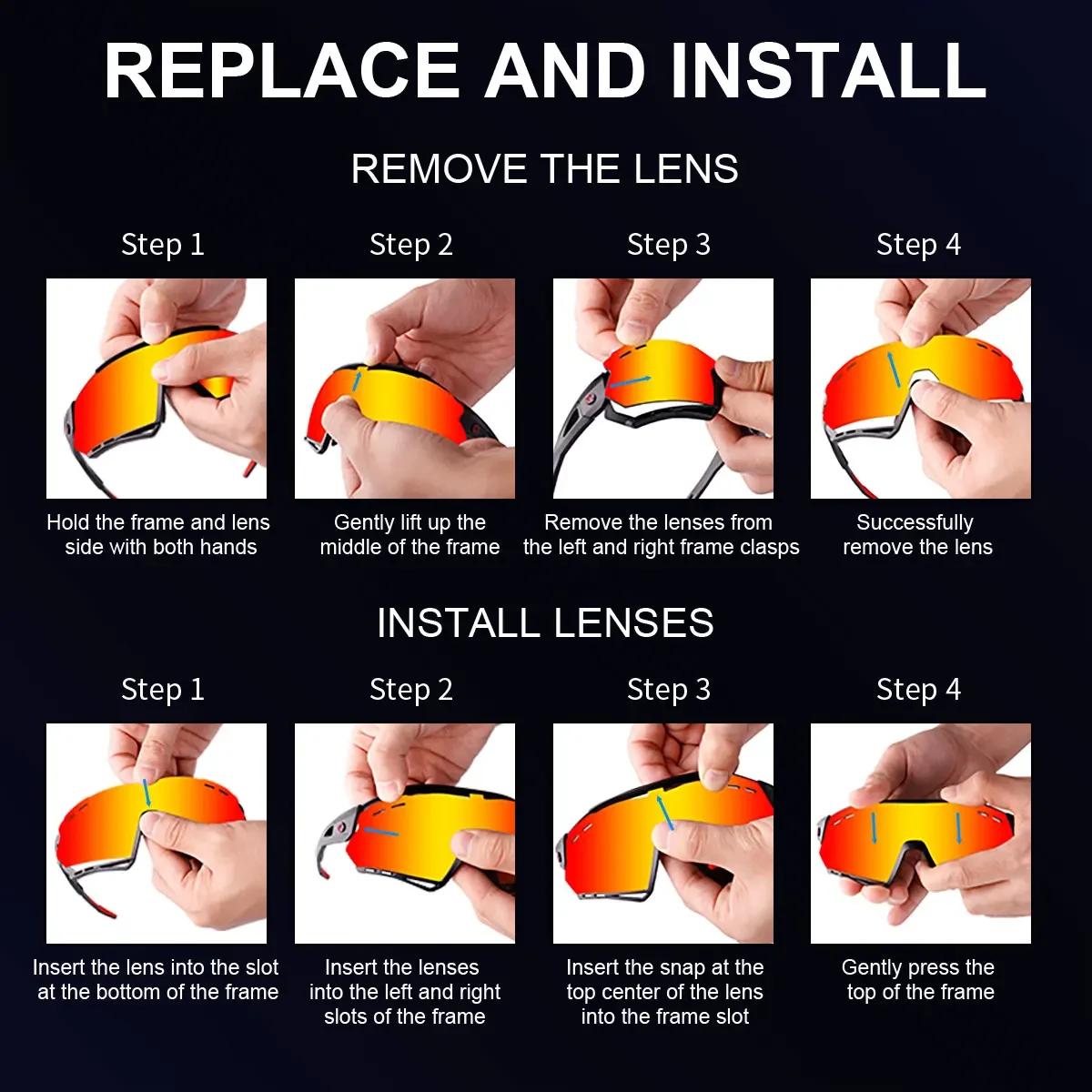 Lunettes de soleil polarisées pour hommes et femmes, cyclisme, vtt, Protection, sport, pêche, 5 lent
