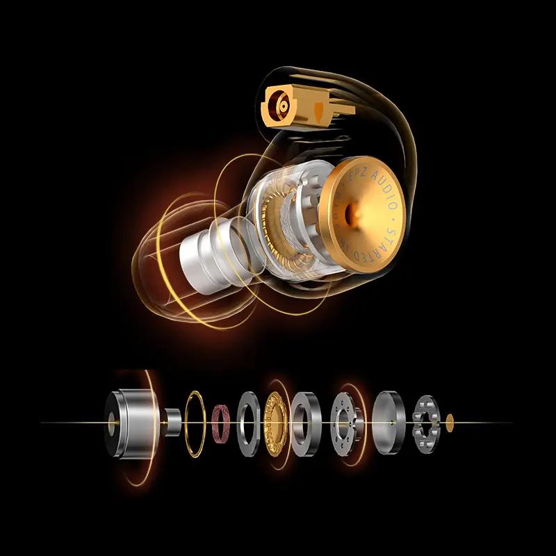 EPZ Q5 écouteurs filaires HIFI céramique carbone Nano bobine mobile IEM dans l'oreille moniteur MMCX