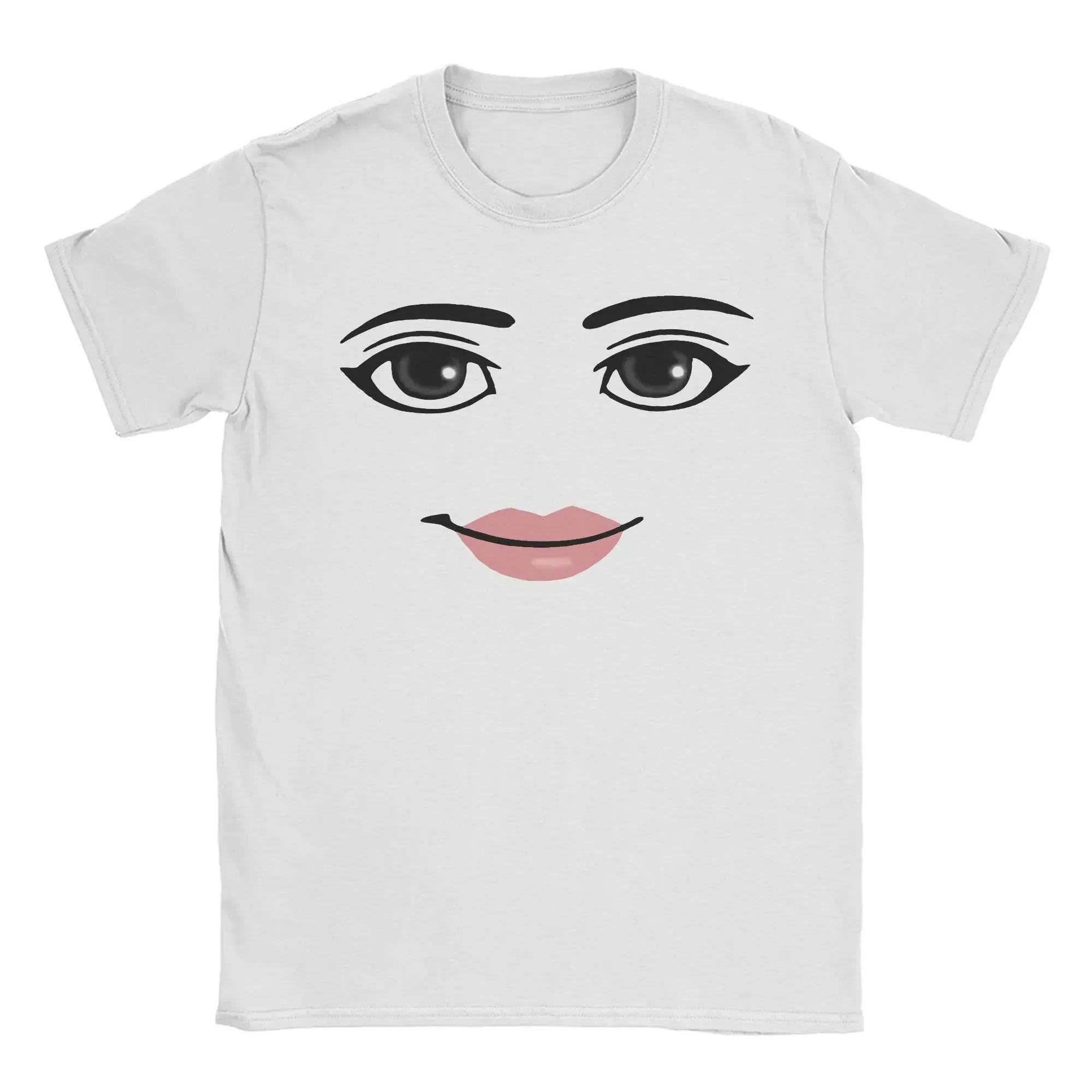 Col rond manches courtes vêtements été nouveauté Harajuku Streetwear Robot Robloxs femme visage jeu