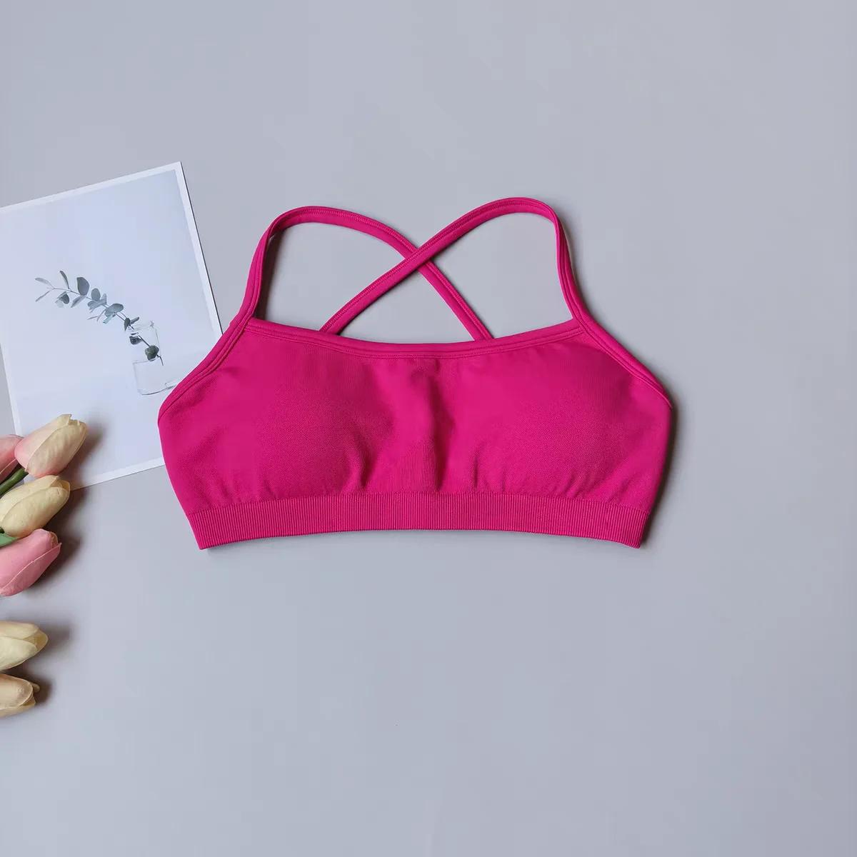 Sans couture femmes Fitness Yoga soutiens-gorge course dos sport soutiens-gorge haut en Nylon soutie