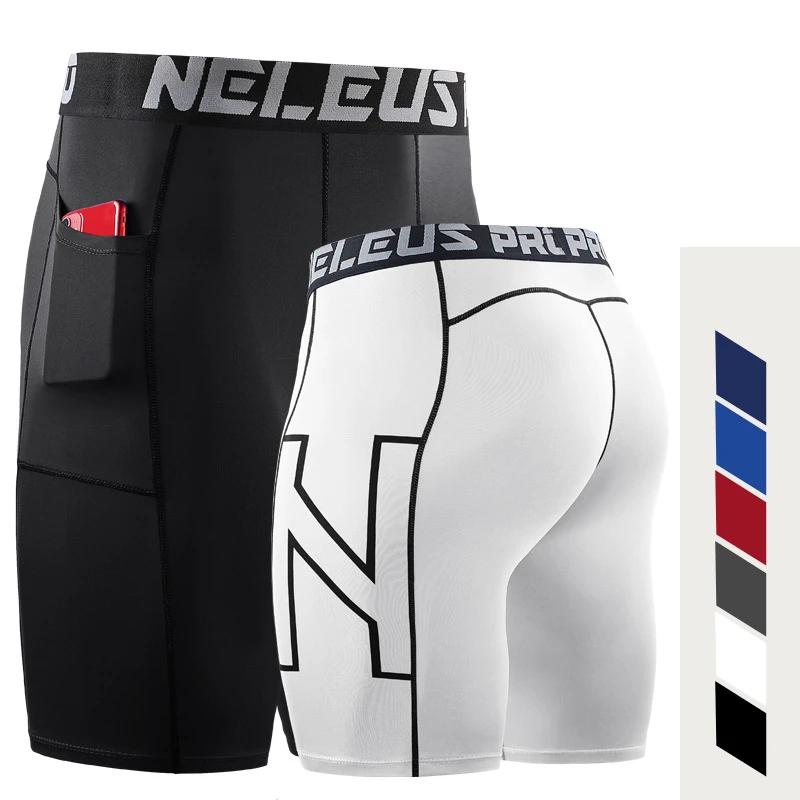 Short de course pour hommes avec collants de poche, vêtements de sport, Fitness, séchage rapide, bas