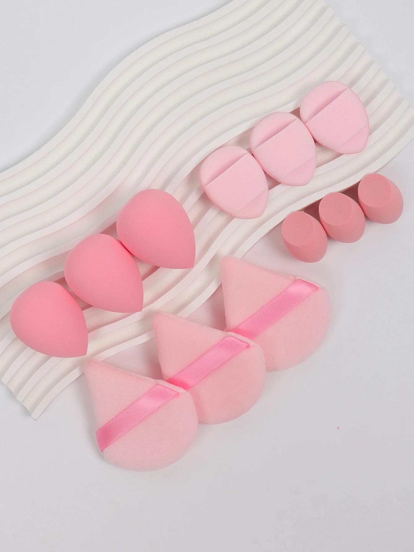 Un ensemble de 12 éponges de maquillage polyvalentes, composé de 3 bouffées de poudre libre, 3 mini