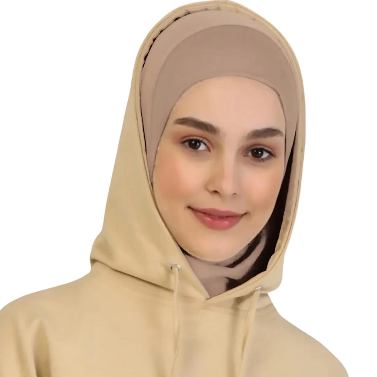 Foulard en chanvre de couleur unie pour femmes, prêt à l'emploi, couvre-cou, Hijabs de sport, châles