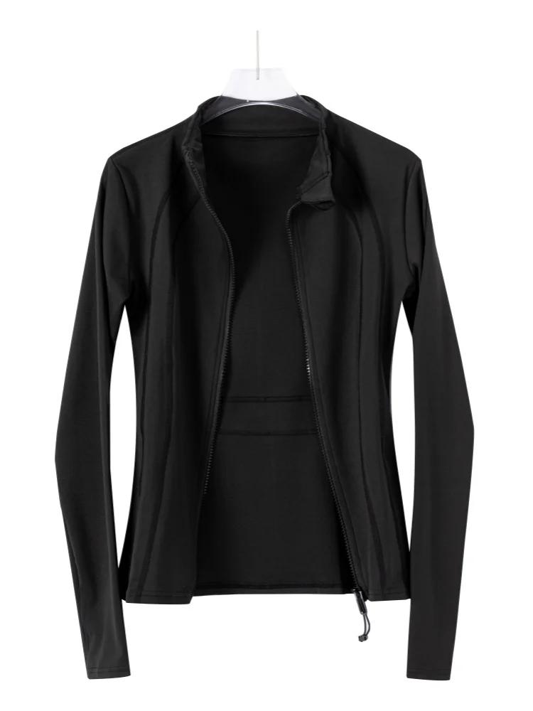 Veste de yoga amincissante pour femme ; tenue de course et de fitness légère et fine ; haut de sport